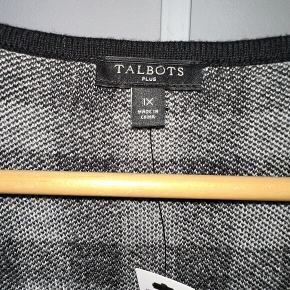 Talbots Buffalo Check Cardigan Sweater Women's Plus 1X NWT Plaid Wool Blend Open - Picture 9 of 13